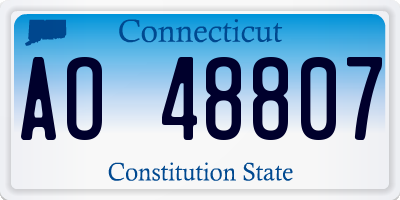 CT license plate AO48807