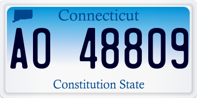 CT license plate AO48809