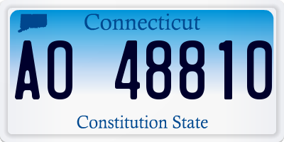 CT license plate AO48810