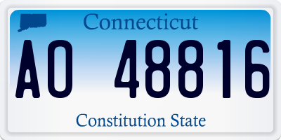 CT license plate AO48816