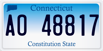 CT license plate AO48817