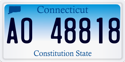 CT license plate AO48818