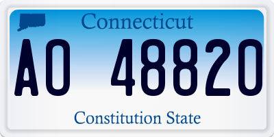 CT license plate AO48820