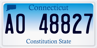 CT license plate AO48827