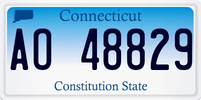 CT license plate AO48829