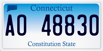 CT license plate AO48830