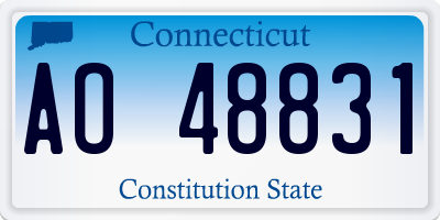 CT license plate AO48831