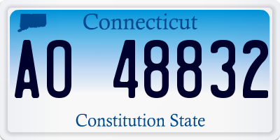 CT license plate AO48832