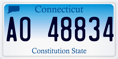 CT license plate AO48834