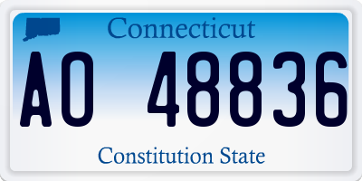 CT license plate AO48836