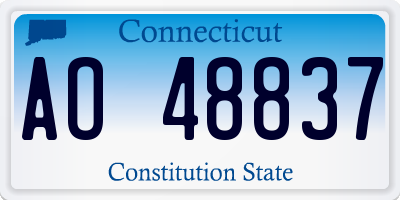 CT license plate AO48837