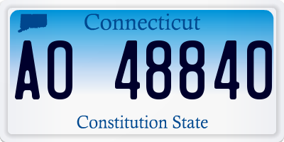 CT license plate AO48840