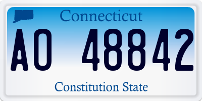 CT license plate AO48842