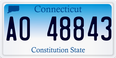 CT license plate AO48843