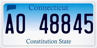 CT license plate AO48845