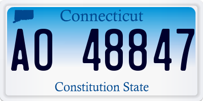 CT license plate AO48847