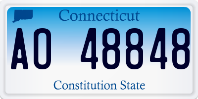 CT license plate AO48848