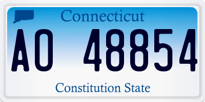 CT license plate AO48854