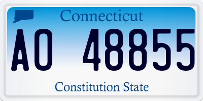 CT license plate AO48855