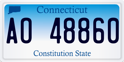 CT license plate AO48860