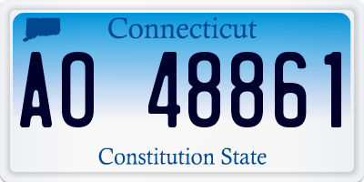 CT license plate AO48861