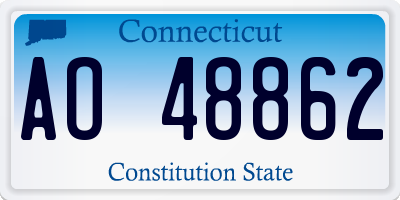 CT license plate AO48862