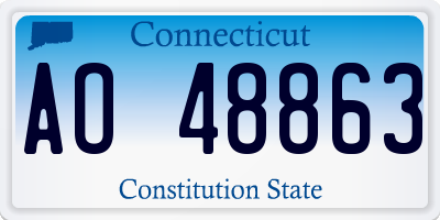 CT license plate AO48863