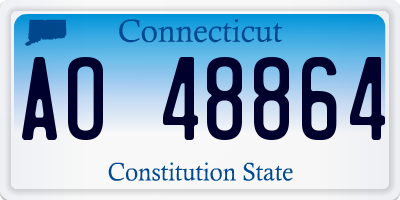 CT license plate AO48864