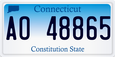 CT license plate AO48865