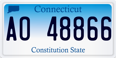 CT license plate AO48866