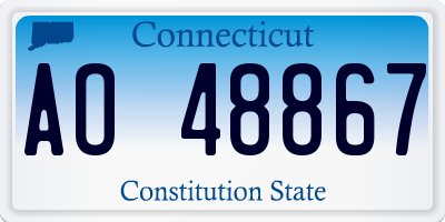 CT license plate AO48867