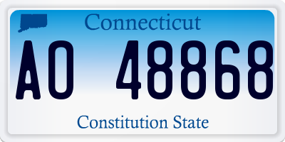 CT license plate AO48868