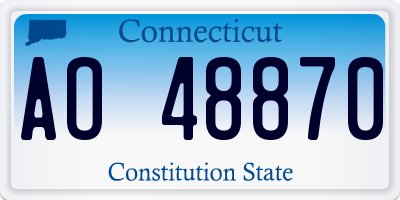 CT license plate AO48870