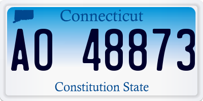 CT license plate AO48873