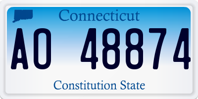 CT license plate AO48874