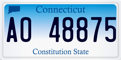 CT license plate AO48875