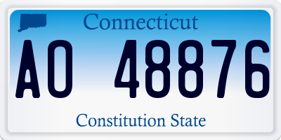 CT license plate AO48876