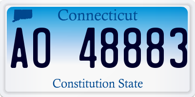 CT license plate AO48883