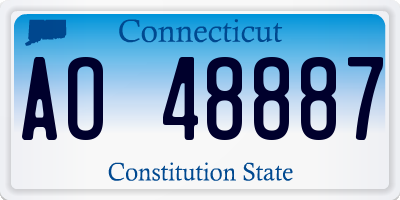 CT license plate AO48887