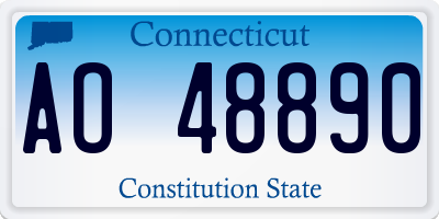 CT license plate AO48890