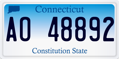 CT license plate AO48892