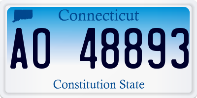 CT license plate AO48893