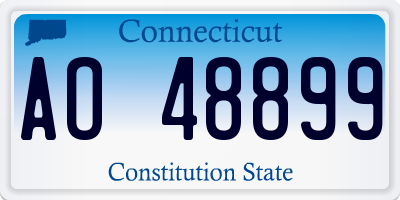 CT license plate AO48899