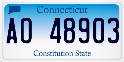 CT license plate AO48903