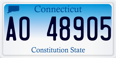 CT license plate AO48905