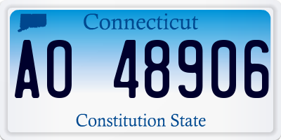 CT license plate AO48906