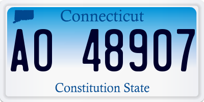 CT license plate AO48907