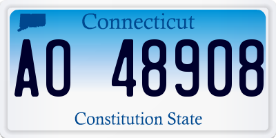 CT license plate AO48908