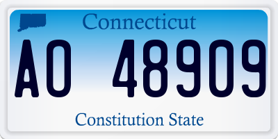 CT license plate AO48909