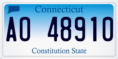 CT license plate AO48910